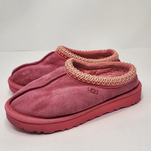 Ugg Tasman Slipper Pink Glow Suede Slip On Mule Women Size 5 Shearling Lined - Picture 4 of 9